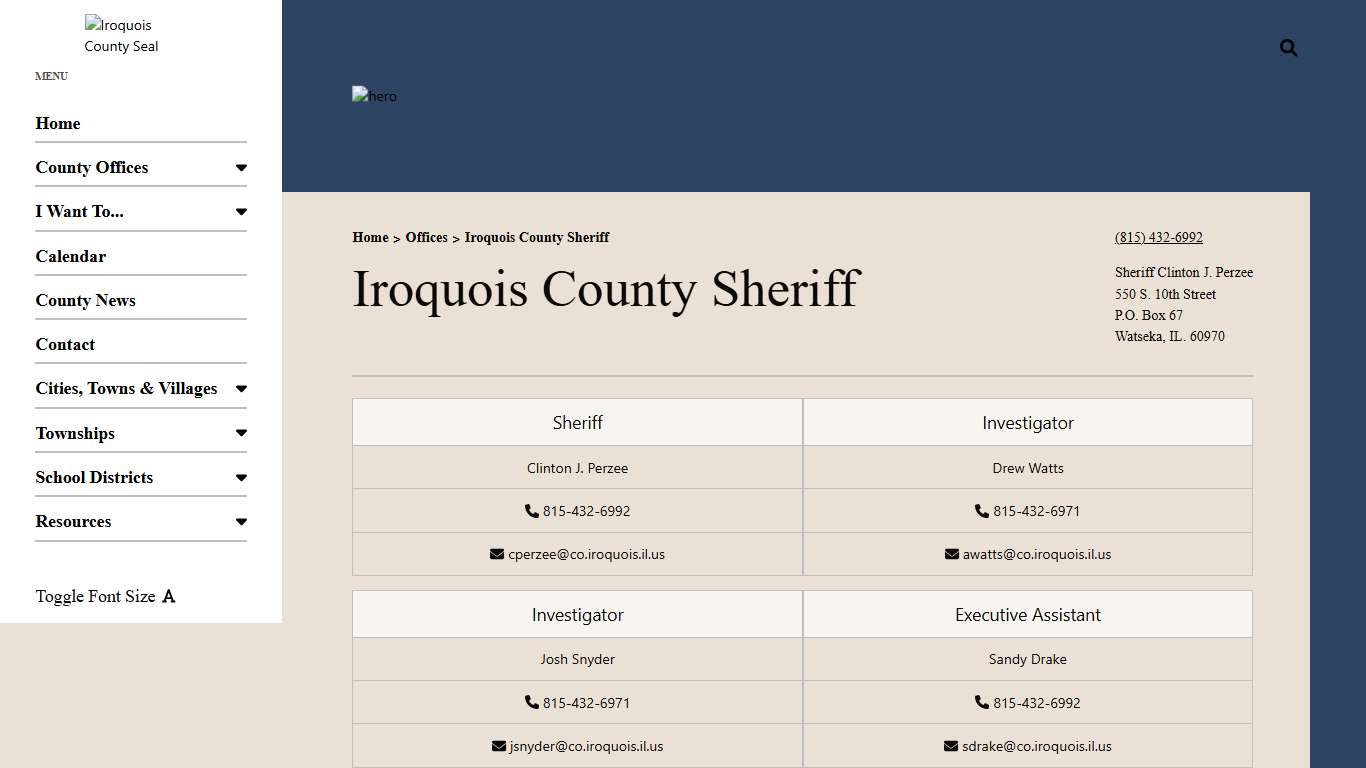 Iroquois County Sheriff - Iroquois County